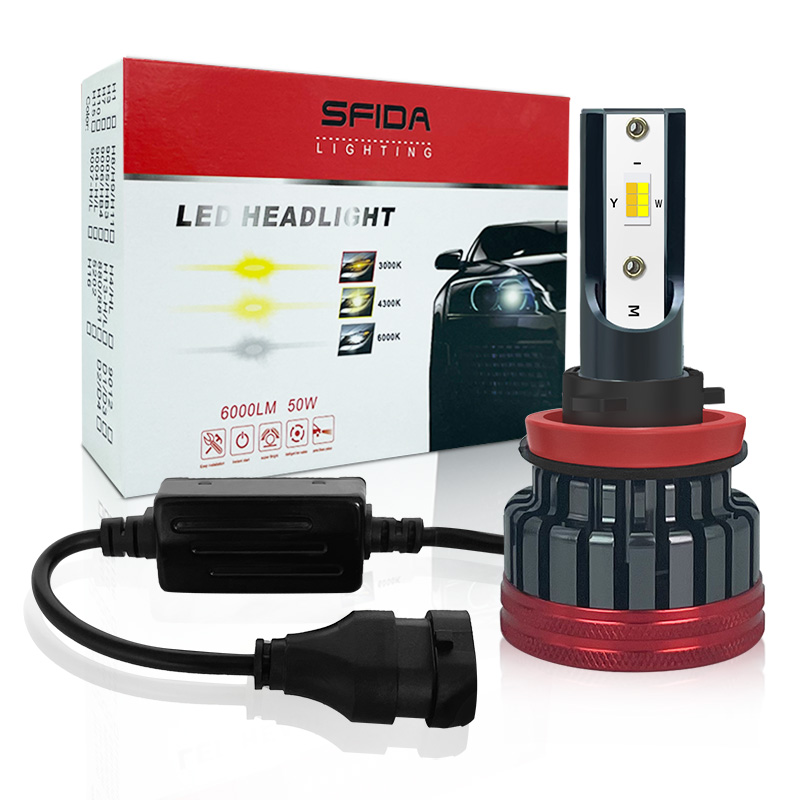 M1 Tri color auto headlight bulb LED headlamp bulb for car